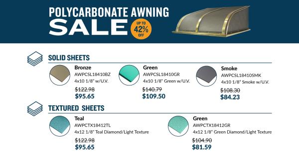 Polycarbonate Awning Sale