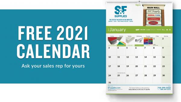 2021 Calendar Now Available